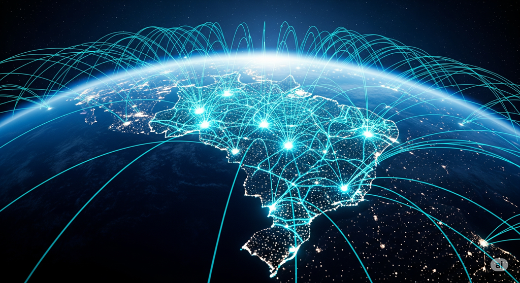 Corredor de servidores de alta tecnologia